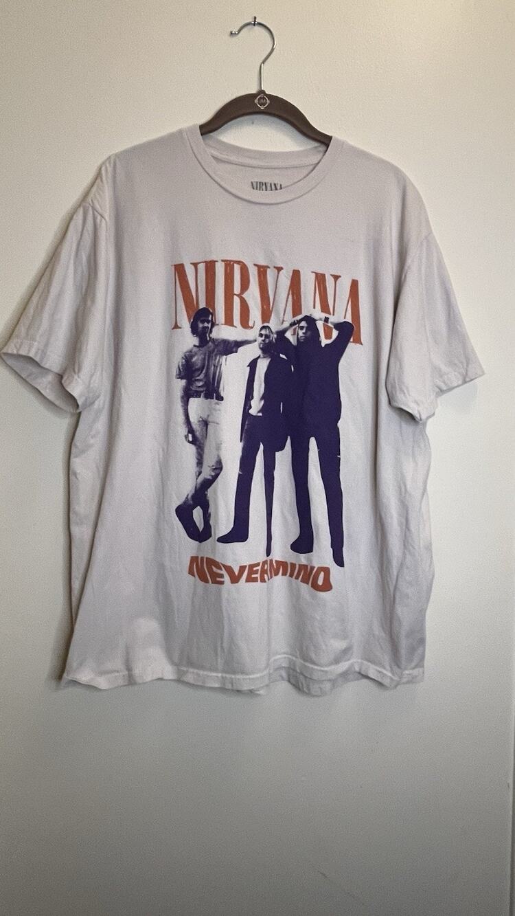 Nirvana Nevermind Graphic T-Shirt White Size 2XL Rock & Pop Music